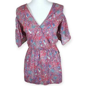 PINK, BLUE, & WHITE COLD SHOULDER TOP SZ.1X EUC.